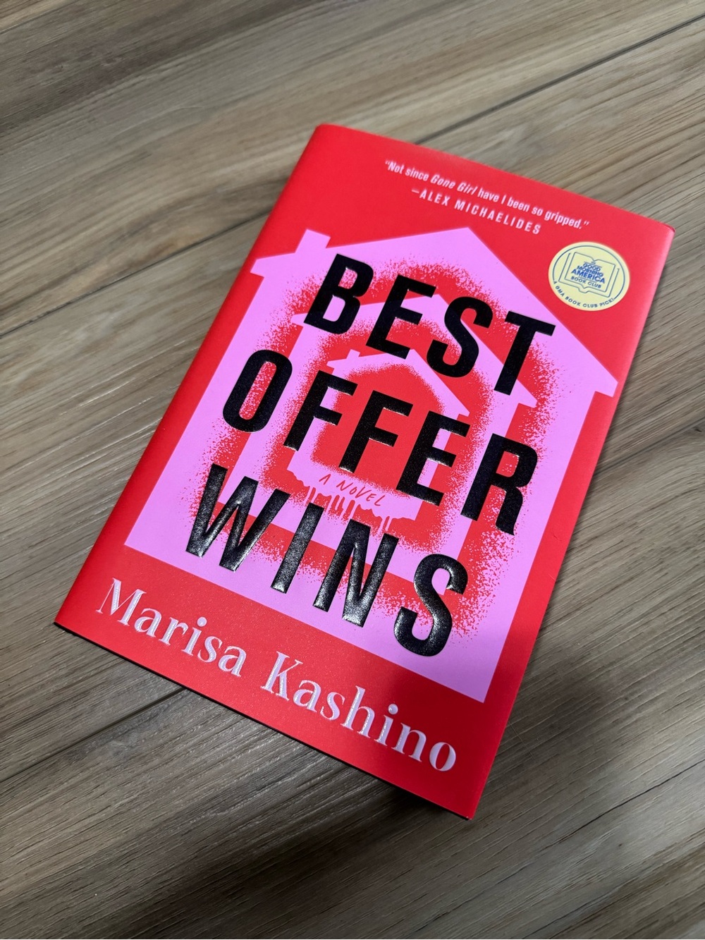 Best Offer Wins by Marisa Kashino - Bright Red & Pink Hardcover Novel